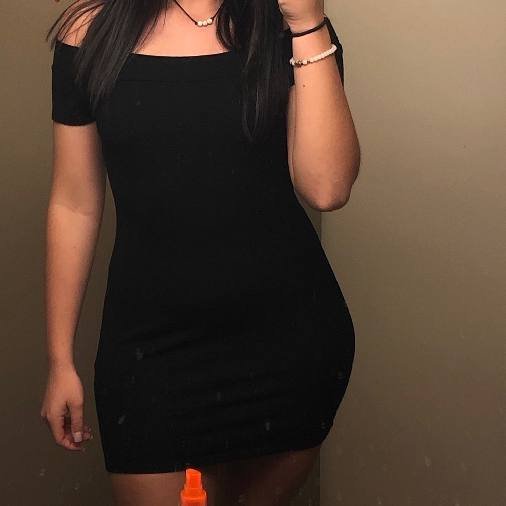 “little black dress” off the shoulder